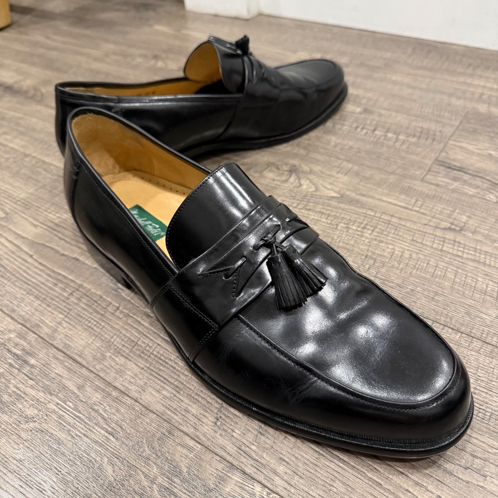 Marshall Fields Mens Black Leather Tassel Loafers Dress Shoes Moc Toe Slip On 15